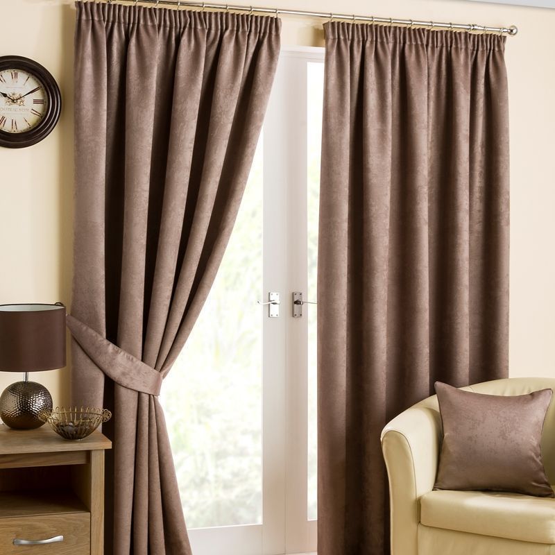 Belvedere Black Out Curtains (66" Width x 90" Drop) - Mink